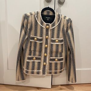 Balmain Striped Sequin Tweed Blazer